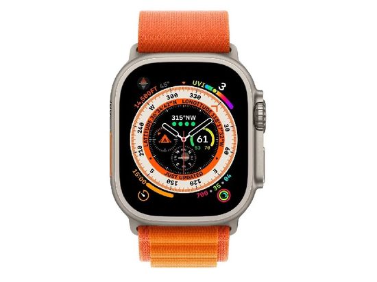 Умные часы Apple Watch Ultra 49 мм Titanium Case Cellular, титановый/оранжевый Alpine Loop, S