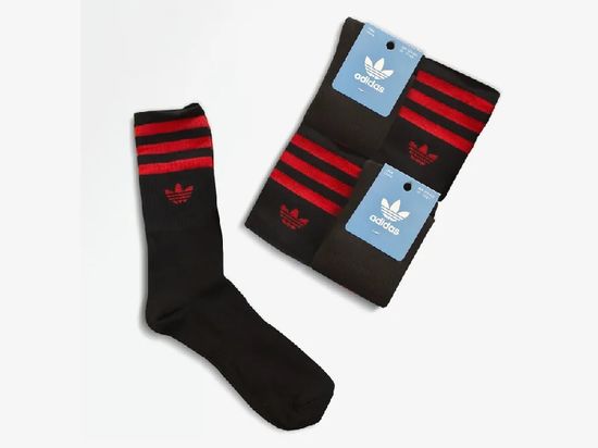Комплект спортивных носков Adidas, 5 шт, Черный/Красный